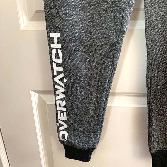 NEW Overwatch Logo Heathered Drawstring Jogger Sweat Pants in Grey - Picture 5 of 8